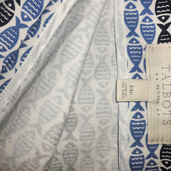 Talbots Black and Blue Fish Pattern Skirt - Picture 5 of 5